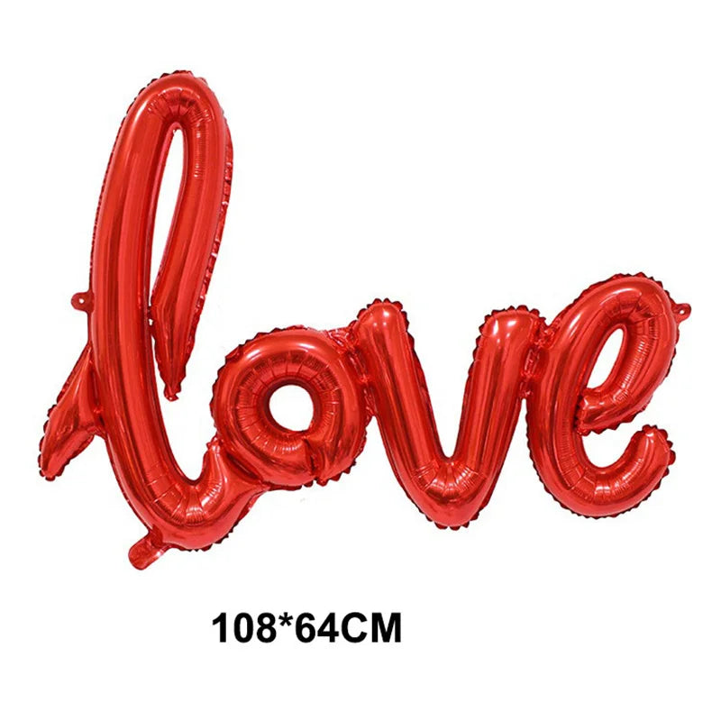 Valentines Day Balloon I Love You Foil Balloons Red Heart Balloons for Anniversary Wedding Romantic Valentines Day Decorations