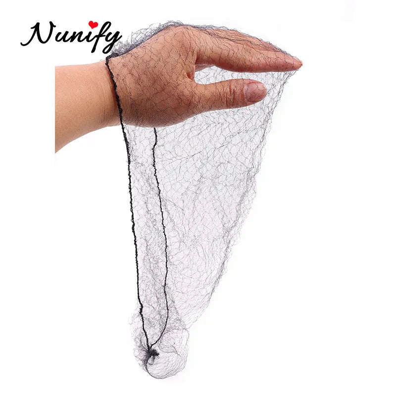 10Mm Invisible Hair Nets For Women Bun 100Pcs Elastic Edge Mesh Wig Net Cap For Hair Styling 24Inch 30Inch 36Inch 40Inch 46Inch