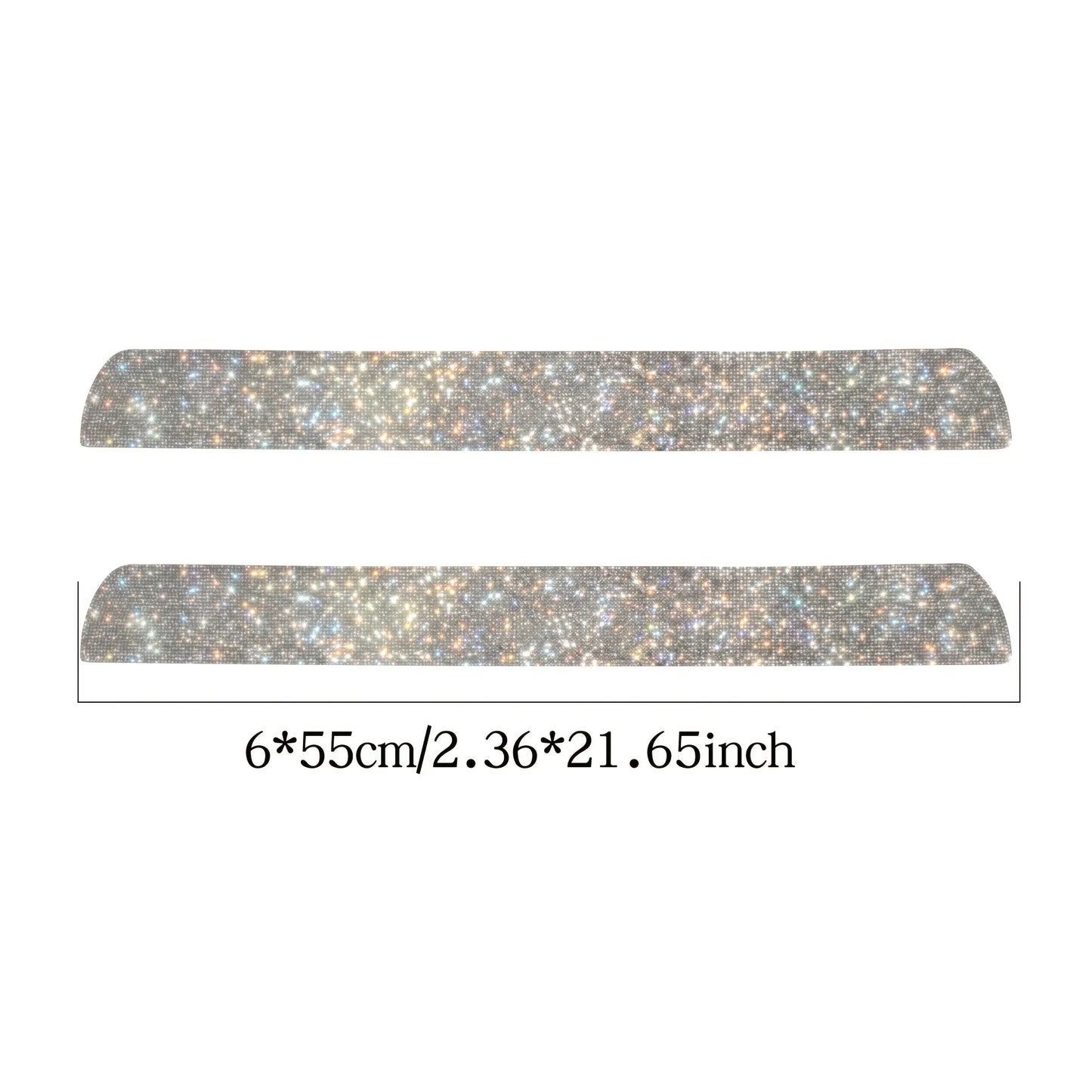 1pc Auto Accessories Shiny Crystal Door Frame Strip Decoration Car Door Protection Sticker Diamond Sticker