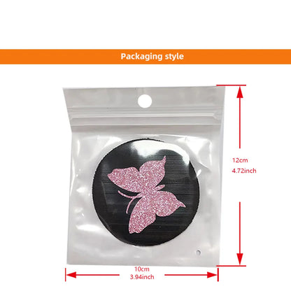 Two Cute Pink Butterflies Glitter Light Car Water Cup Pads for Women with Car Accessories