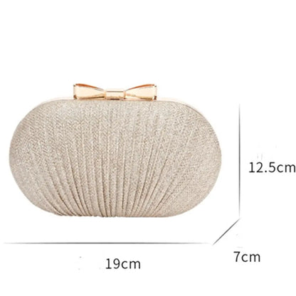 Wedding Bridal Clutch Handbag Women Evening Party Bag Chain Shoulder Bags Elegant Rhinestones Egg Shape Banquet Clutch Purse