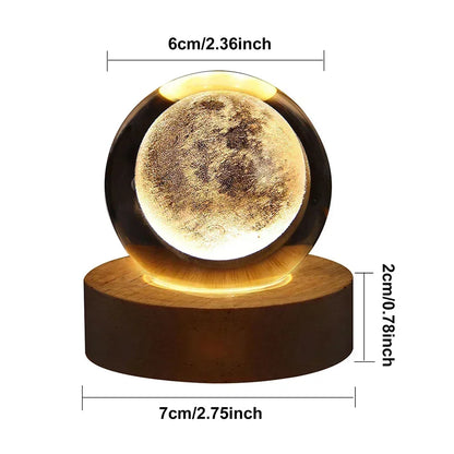 Unique 3D Crystal Ball Lamp with Galaxy and Planetary Projections USB Night Light for Cozy Atmosphere  plasma ball