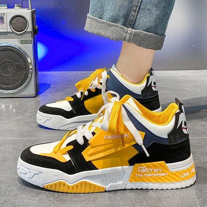 2023 New Winter Platform Men's Skateboard Shoes Streetwear Yellow High Top Sneakers For Men Fashion Outdoor Women's Sports Shoes - MAGUSTA BEAUTY