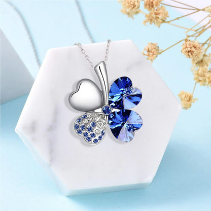 TRPOPSYN Crystal 4 Four Leaf Leaves Clover Pendant Necklaces Lover Birthday Gift Quality Fashion Jewelry Dropshipping Charm Girl