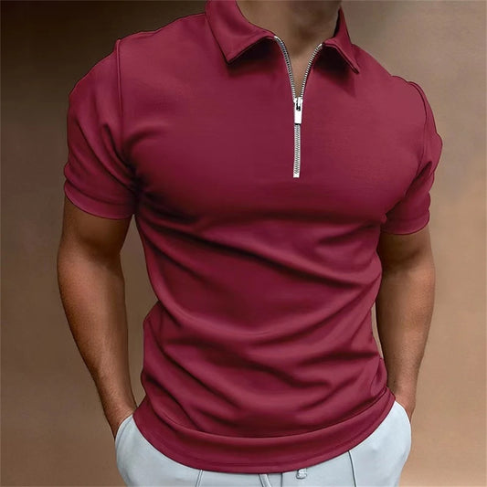 Simple Polo Shirt For Men Solid Golf Clothing Daily Casual High Quality Zip Polo Shirts Summer Breathable Quick Dry Men Clothing - MAGUSTA BEAUTY