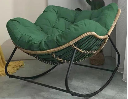 X&D Human Bird Nest Rattan Weaving Rocking Chair Leisure Sofa Home Balcony Single Lazy Sofa Rocking Chair Rattan Chair Can Sleep