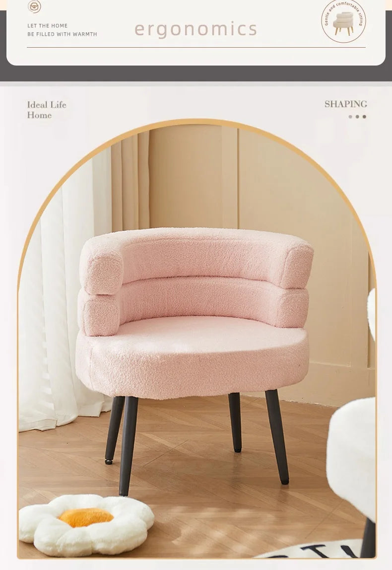 Wuli Huse Internet Celebrity BOBO Wool Lazy Sofa Chair Living Room Bedroom Dressing Room Single Sofa Makeup Chair Dressing Chair