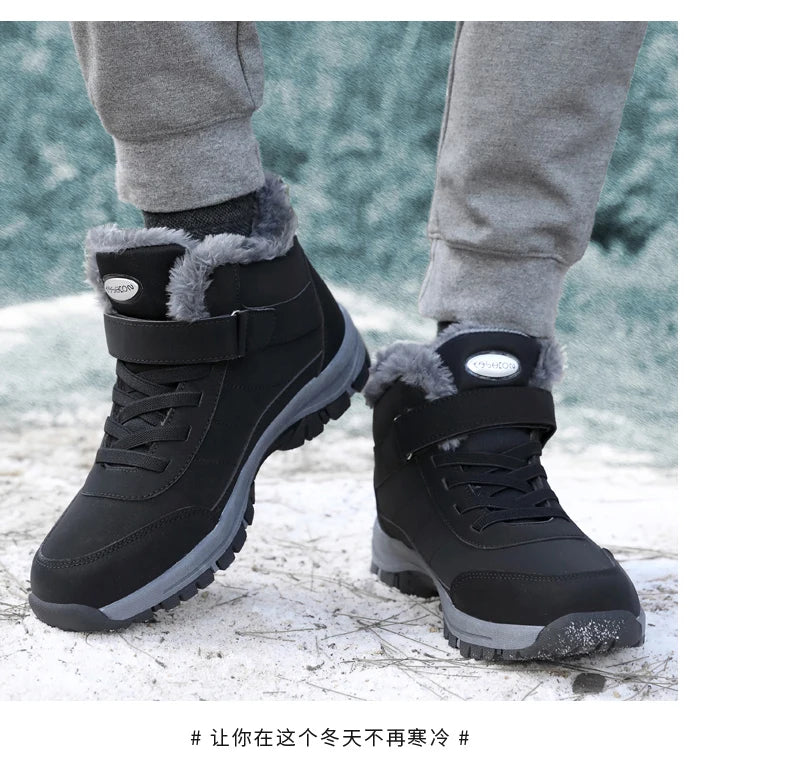 Winter Women Snow Boots Warm Plus Velvet Men Cotton Shoes Windproof Women's Boots Comfortable Casual Shoes Non-slip Hiking Boots