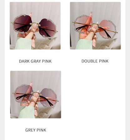 2024 New Metal Frame Flower Designer Women Trendy Fashion Cutting Lens Ladies Street Photography Woman's Shades Sunglasses