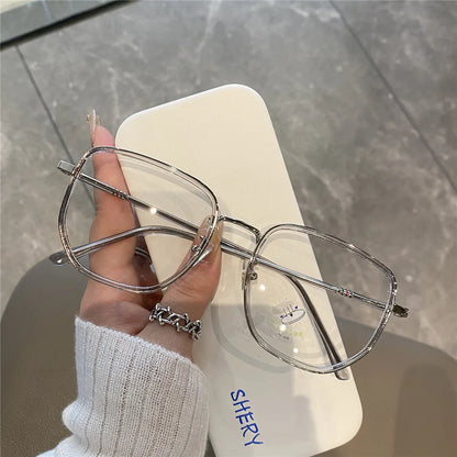 Transparent Computer Glasses Frame Women Men Anti Blue Light polygon Eyewear Blocking Glasses Optical Spectacle Eyeglass