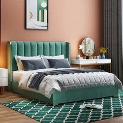 Tufted fabric Upholstered Italy luxury bed design furniture bedroom set king size bed frame