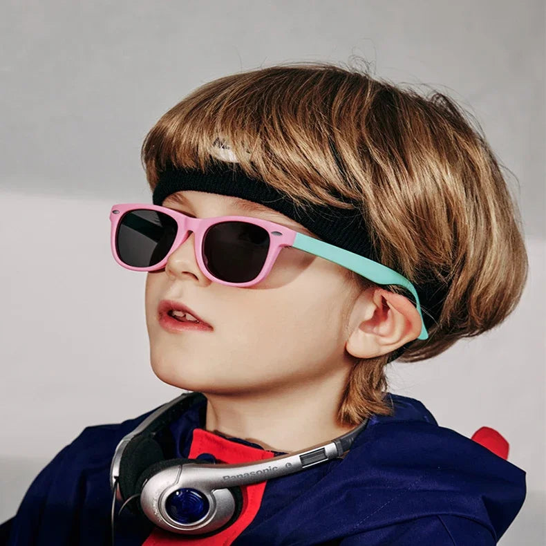 2024 Fashion Brand Children's Color Sunglasses Anti UV Baby Sunshade Anti Blue Light Glasses Girl and Boy Sunglasses UV400