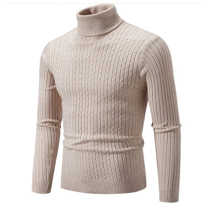 Winter High Neck Thick Warm Sweater Men Turtleneck Brand Mens Sweaters Slim Fit Pullover Men Knitwear Male Double Collar