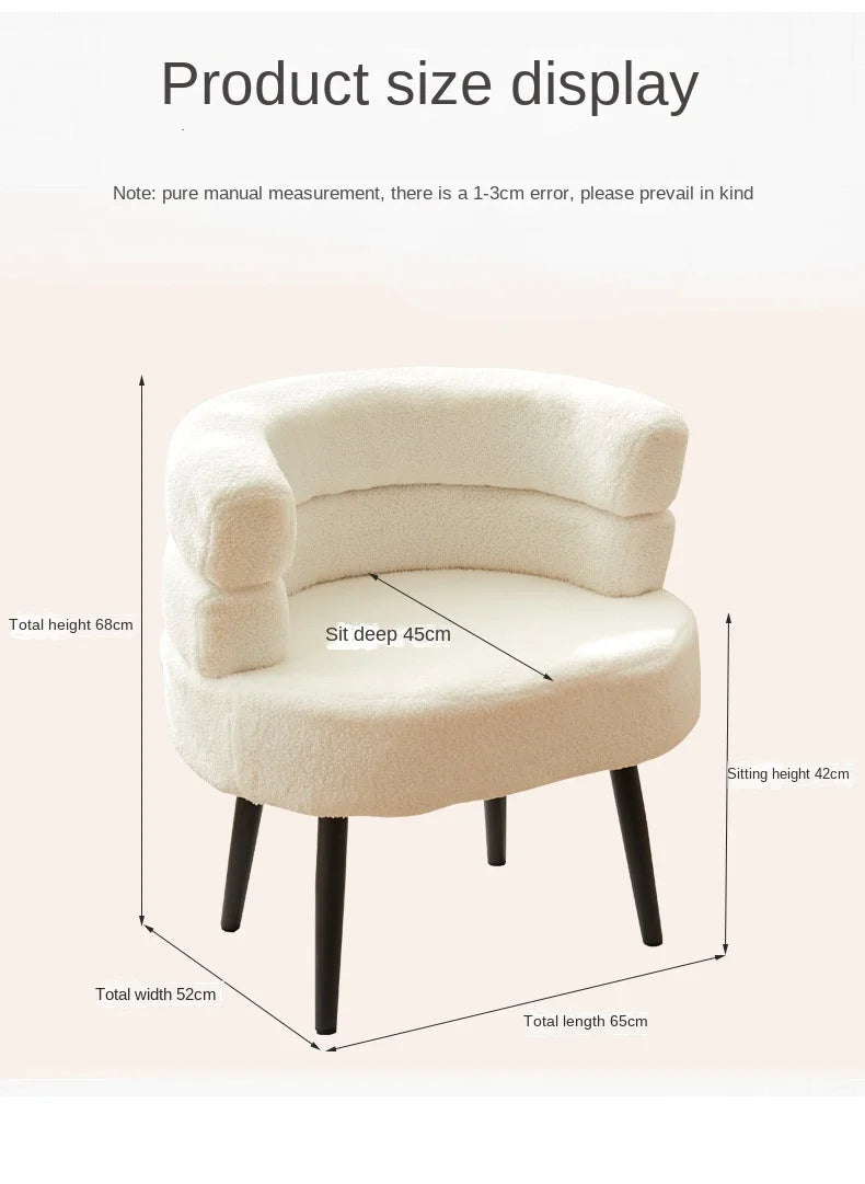 Wuli Huse Internet Celebrity BOBO Wool Lazy Sofa Chair Living Room Bedroom Dressing Room Single Sofa Makeup Chair Dressing Chair