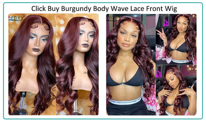 13X4 Hd Transparent Lace Front Wigs Burgundy Red Human Hair Wigs Pre Plucked 30 Inches Body Wave Lace Front Wigs For Women Curly