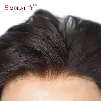 100% Human Hair Men Toupee Natural Hairline Full Skin Pu Base Durable Thin 0.1mm Male Wigs Replacement Unit Capillary Prosthesis