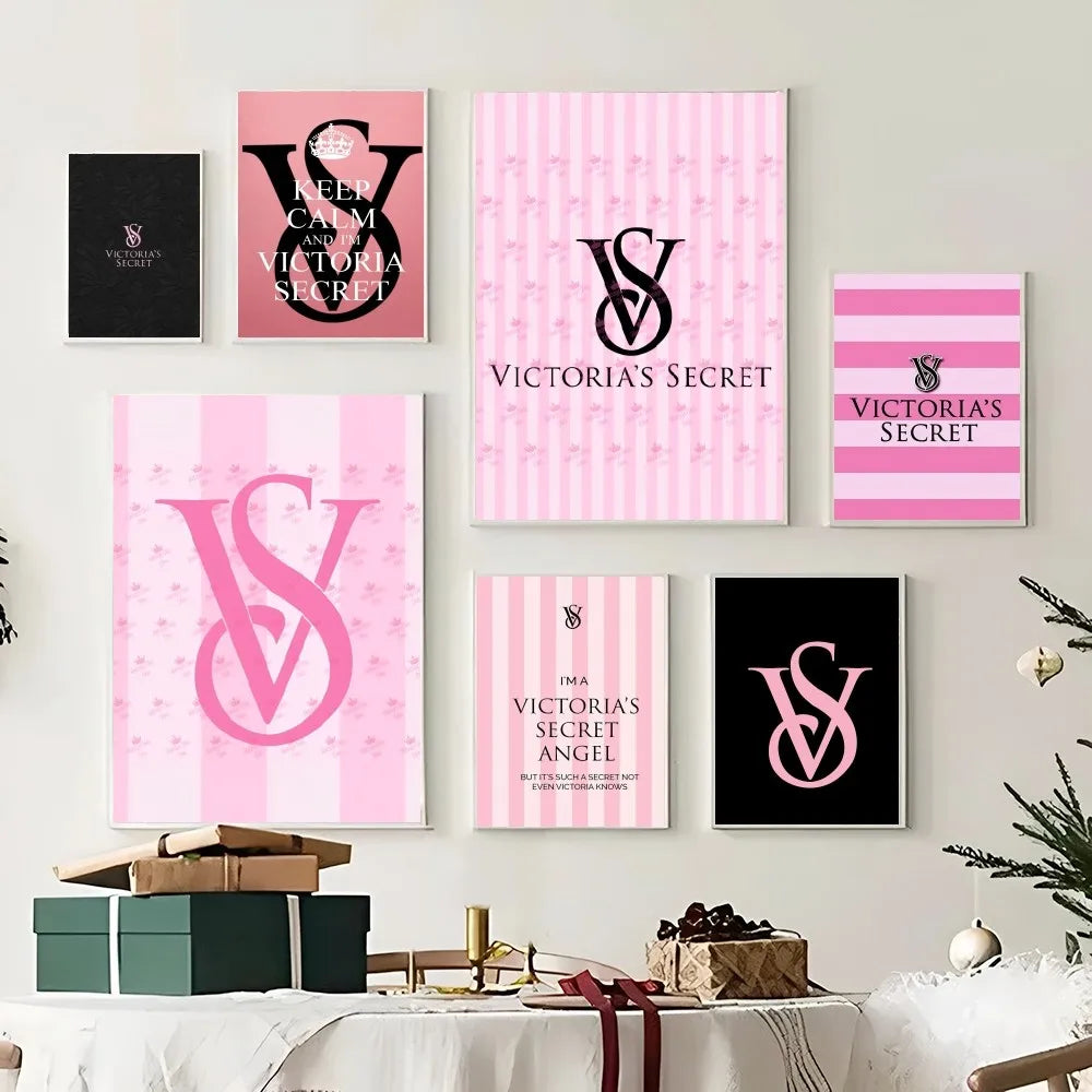 1PC Pink Poster Waterproof HD Sticker V-VictoriaS Fashion S-Secret Bedroom Entrance Home Living Room Bar Wall Decoration - MAGUSTA BEAUTY