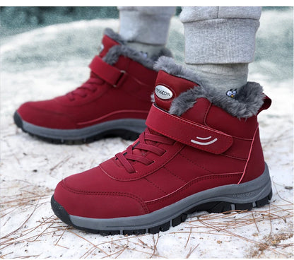 Winter Women Snow Boots Warm Plus Velvet Men Cotton Shoes Windproof Women's Boots Comfortable Casual Shoes Non-slip Hiking Boots