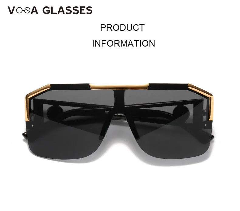 2023 Luxury Big Square Sunglasses Women Brand Designer Retro Blue Sun Glasses For Female Oversized Black Shades Oculos UV400