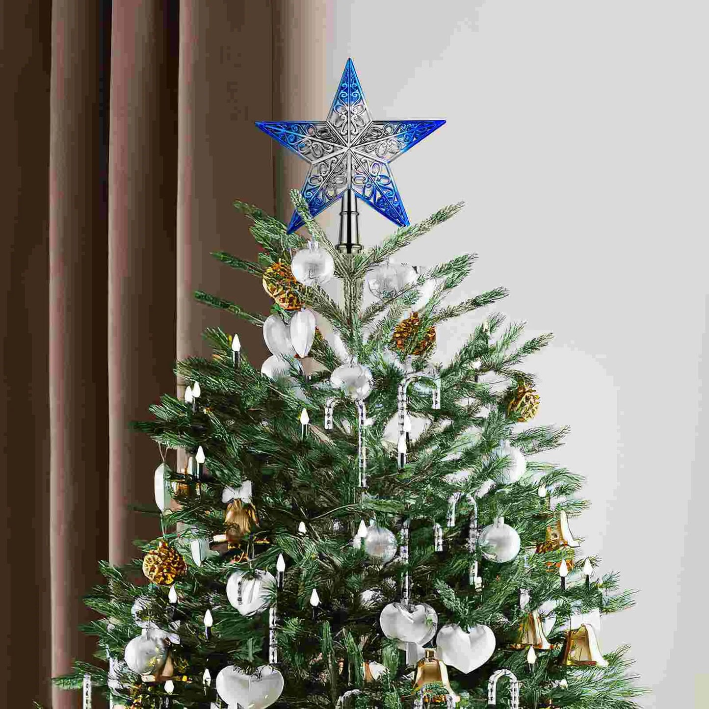 Tree Topper Christmas Starparty Decoration Treetoptoppers Blue Decorchraitmas Supplies Favors Cute Patriotic Outdoor