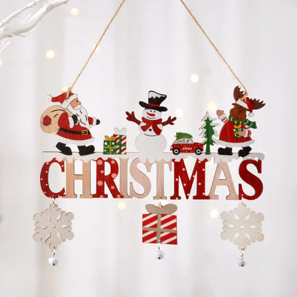 Wooden Christmas Hanging Pendants Gnome Santa Claus Merry Christmas Decoration for Home Xmas Tree Ornaments 2024 New Year Gifts