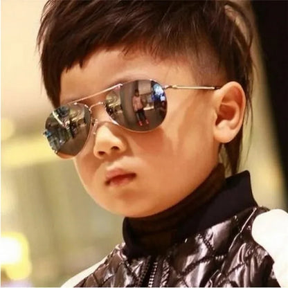 2024 Sunglasses New Fashion Baby Kids Boy Girl Pilot Sunglasses Metal Frame Goggles Glasses for Kids Children