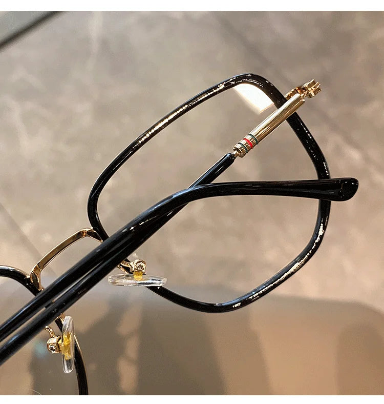 Transparent Computer Glasses Frame Women Men Anti Blue Light polygon Eyewear Blocking Glasses Optical Spectacle Eyeglass