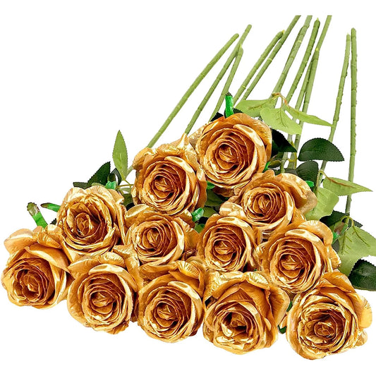 12pcs Realistic Artificial Rose Bouquet for Weddings, Birthdays, and More  for Floral Arrangements and Home Decor