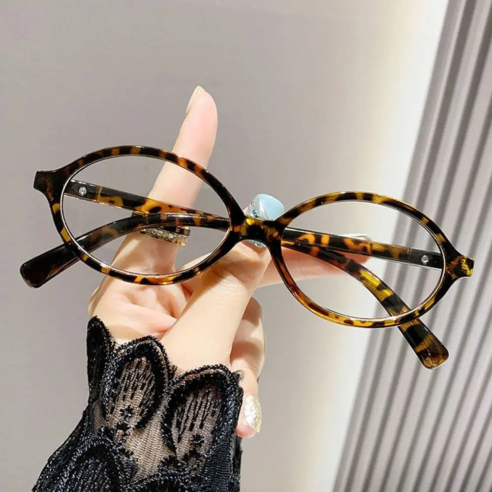 Y2K Retro Oval Frame Glasses Women Female  Sweet Cool Eyewear Trend Reading Computer Anti Blue Light Eyeglasses