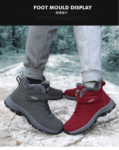 Winter Women Snow Boots Warm Plus Velvet Men Cotton Shoes Windproof Women's Boots Comfortable Casual Shoes Non-slip Hiking Boots