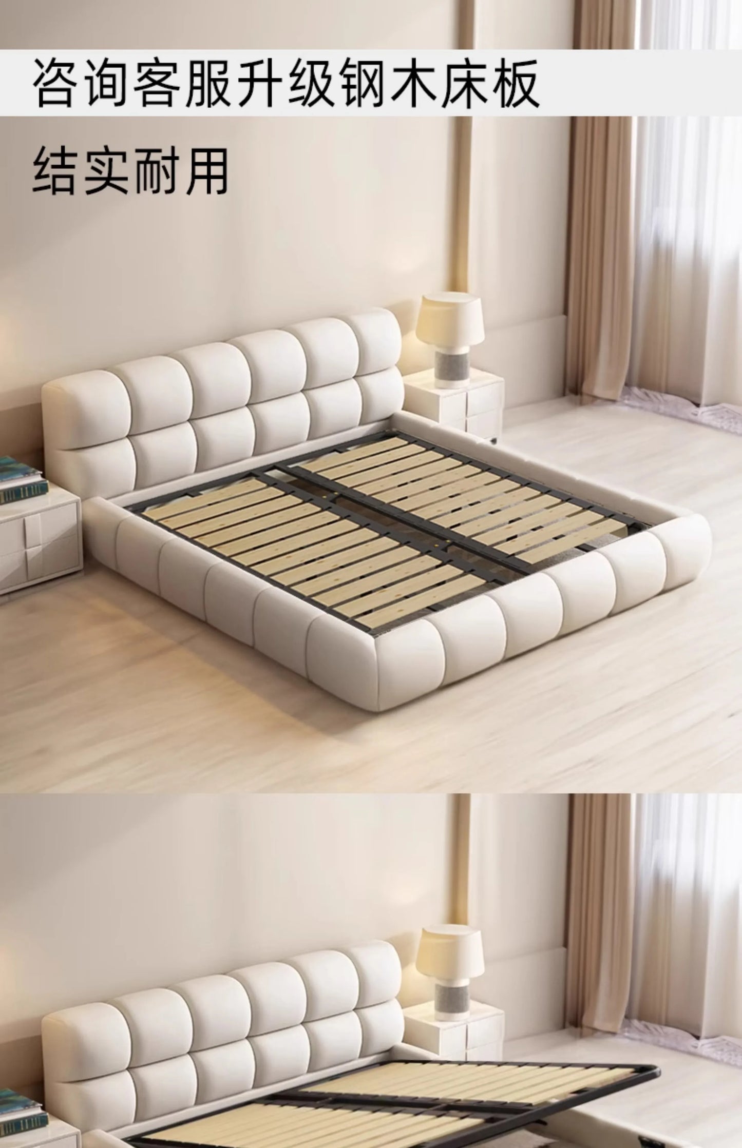 Unique Double Bed Bedroom Aesthetic Europian Nordic Bed Queen Size Minimalist Camas De Matrimonio Dormitorio Home Furniture