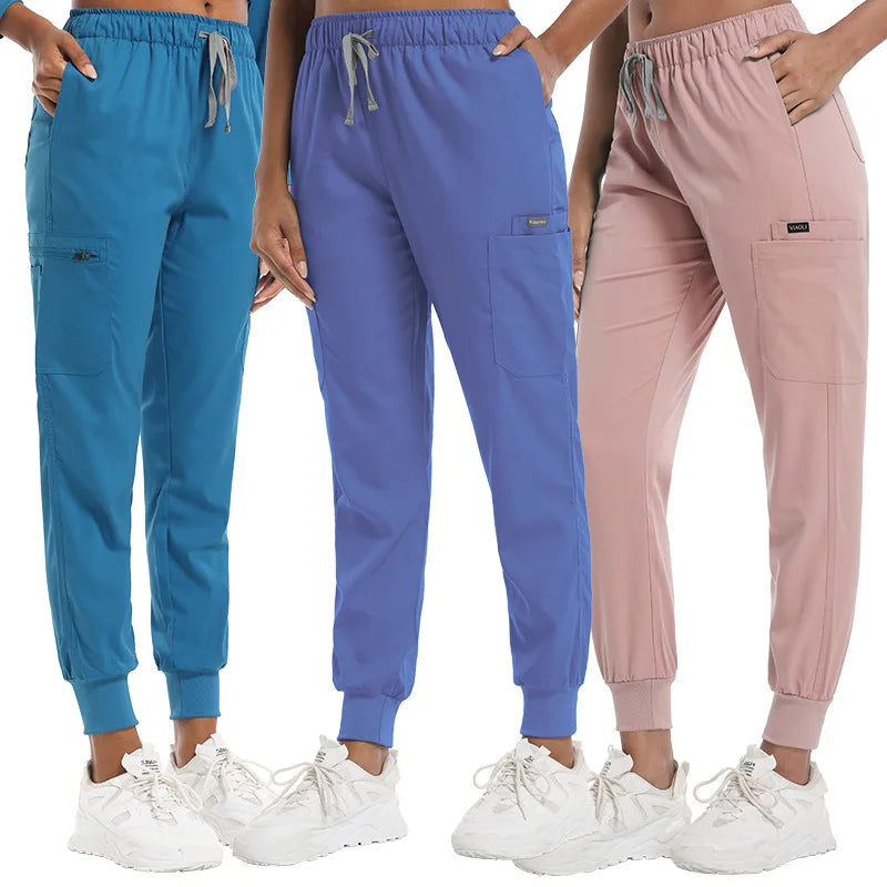 Unisex Jogger Pants Dentist Pants Solid Color Beauty Salon Nursing Men Jogging Pants Spa Uniform Pants Pet Medical Doctor Scrub