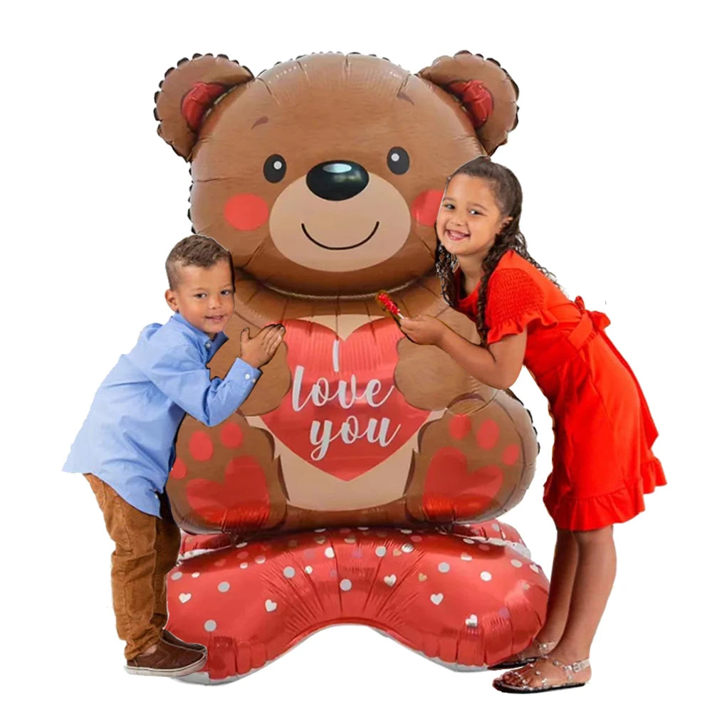 Valentine's Day Birthday Party Balloon Huge Love Heart Bear Shape Balloon Teddy Balloon for Wedding Baby Shower Valentine's Day