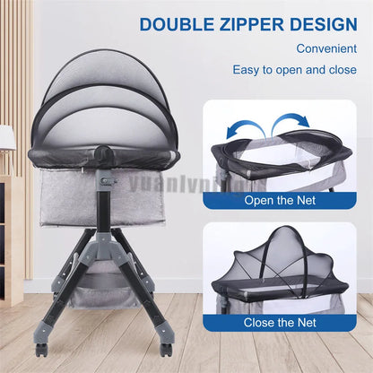 Upgraded Mosquito Net For Baby Bed Universal Newborn Baby Removable Portable Breathable Foldable Encrypted Crib 360° Protectors