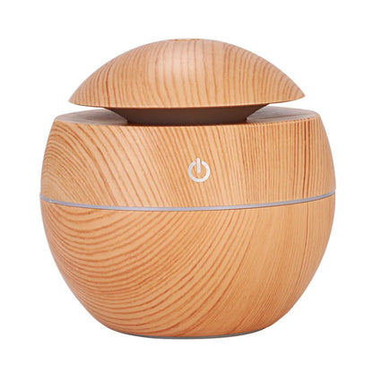 130ML Air Humidifier Ultrasonic USB Aroma Diffuser Wood Grain LED Night Light Electric Essential Oil Diffuser Aromatherapy Home