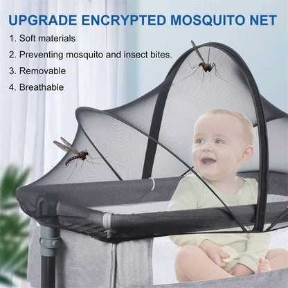 Upgraded Mosquito Net For Baby Bed Universal Newborn Baby Removable Portable Breathable Foldable Encrypted Crib 360° Protectors