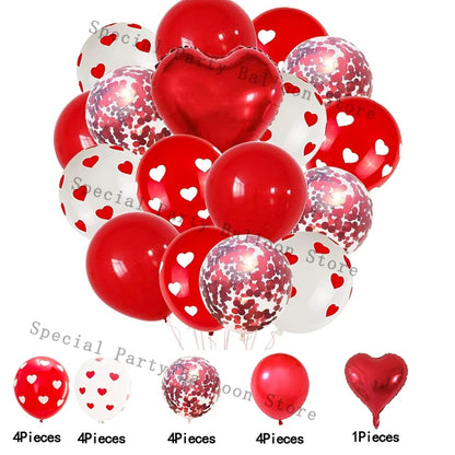 Valentine Decoration Balloon Garland Arch Kit Rose Red Heart Love Balon for Wedding Anniversary Valentine Day Gift 14 De Febrero