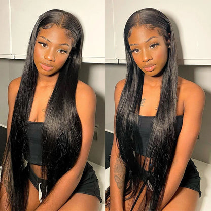 Yawawe hair 6X4 glueless wig human hair ready to wear wigs for women straight Lace Frontal Wig PreCut PrePlucked ready to go wig