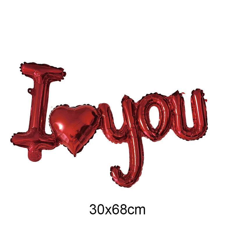 Valentines Day Balloon I Love You Foil Balloons Red Heart Balloons for Anniversary Wedding Romantic Valentines Day Decorations