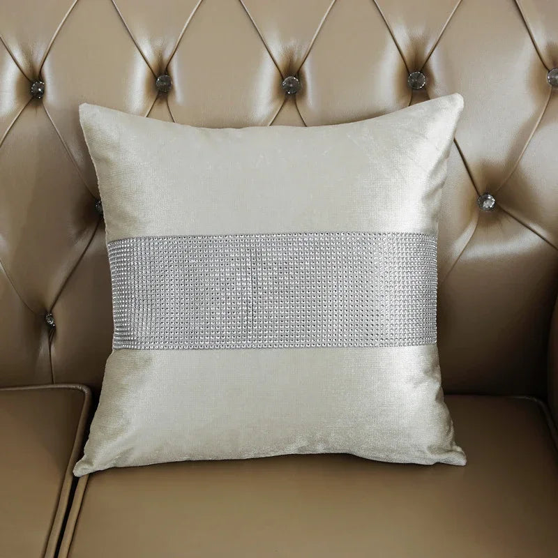 Velvet Fabric Diamond Pillow Cushion Shining Home Decor Pillow Decorative Throw Pillows 45X45cm (Only The Outer Cover)