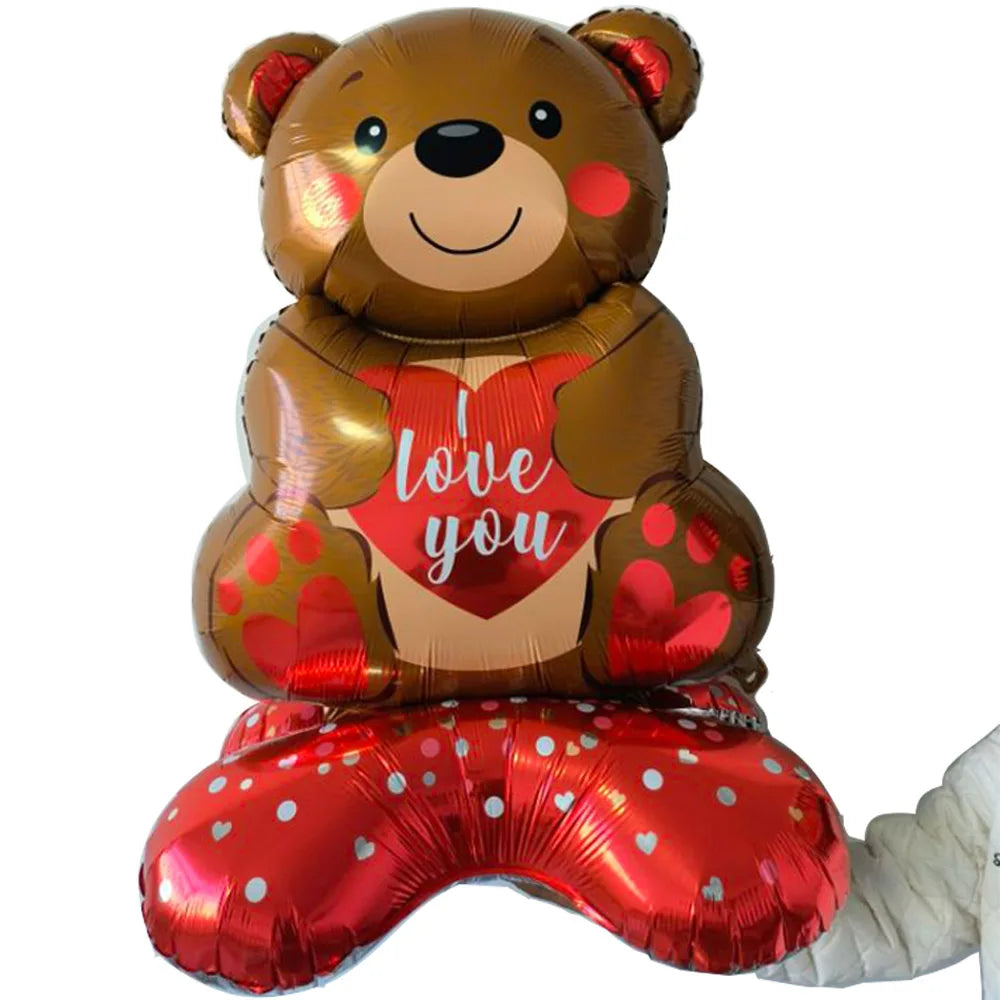 Valentine's Day Birthday Party Balloon Huge Love Heart Bear Shape Balloon Teddy Balloon for Wedding Baby Shower Valentine's Day