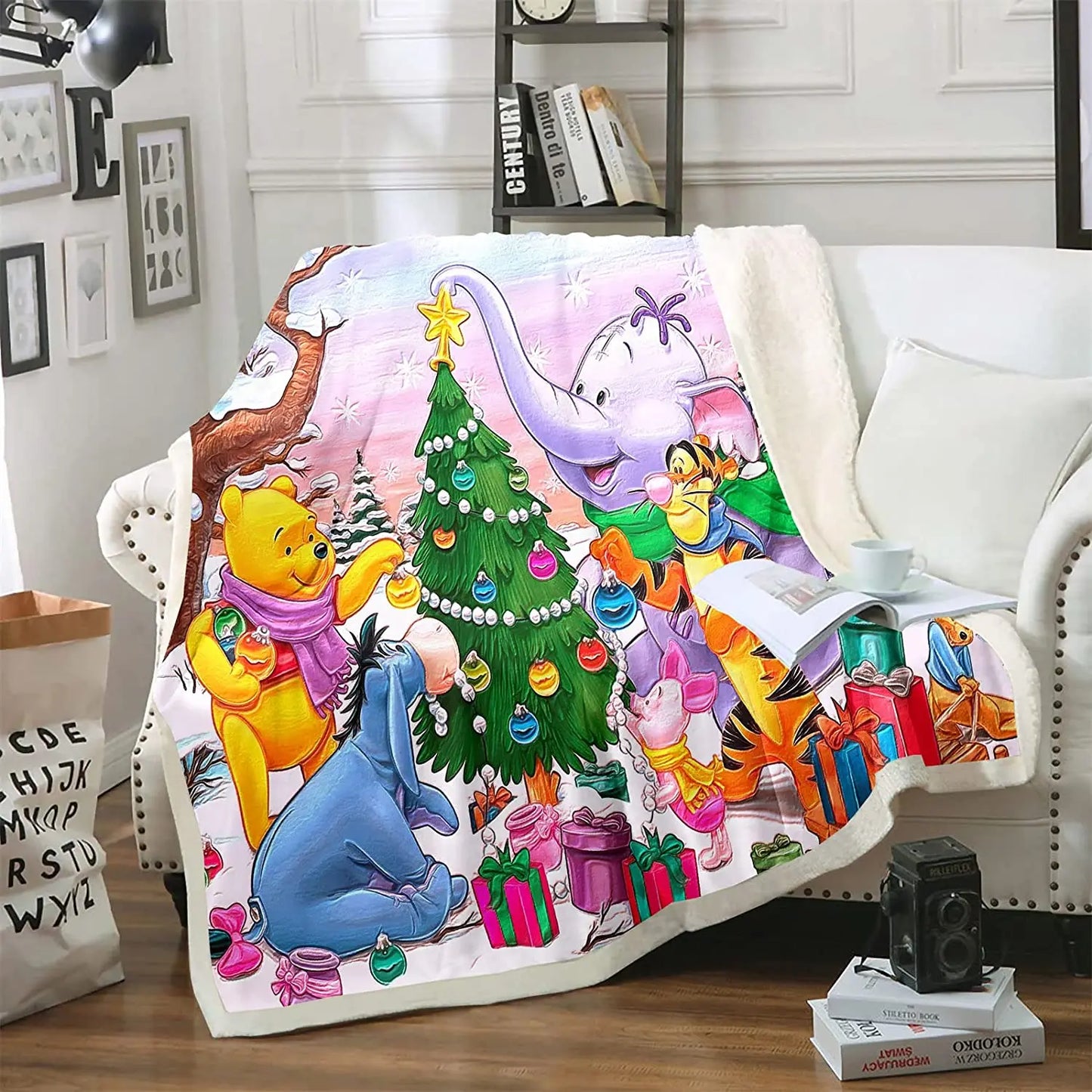 Winnie The Pooh Anime Blanket Furry 100% Polyester Printed Winter Bed Fleece Blankets Baby Plush And Throws