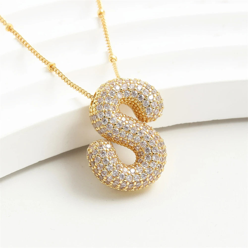 Vintage Stainless Steel Golden letter pendant A-Z Alphabet Initial Necklace for Women  Box Chain Collar Jewelry Gift