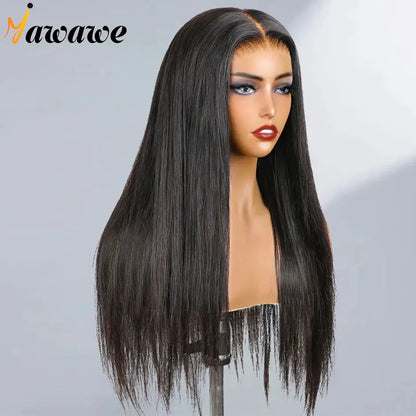 Yawawe hair 6X4 glueless wig human hair ready to wear wigs for women straight Lace Frontal Wig PreCut PrePlucked ready to go wig