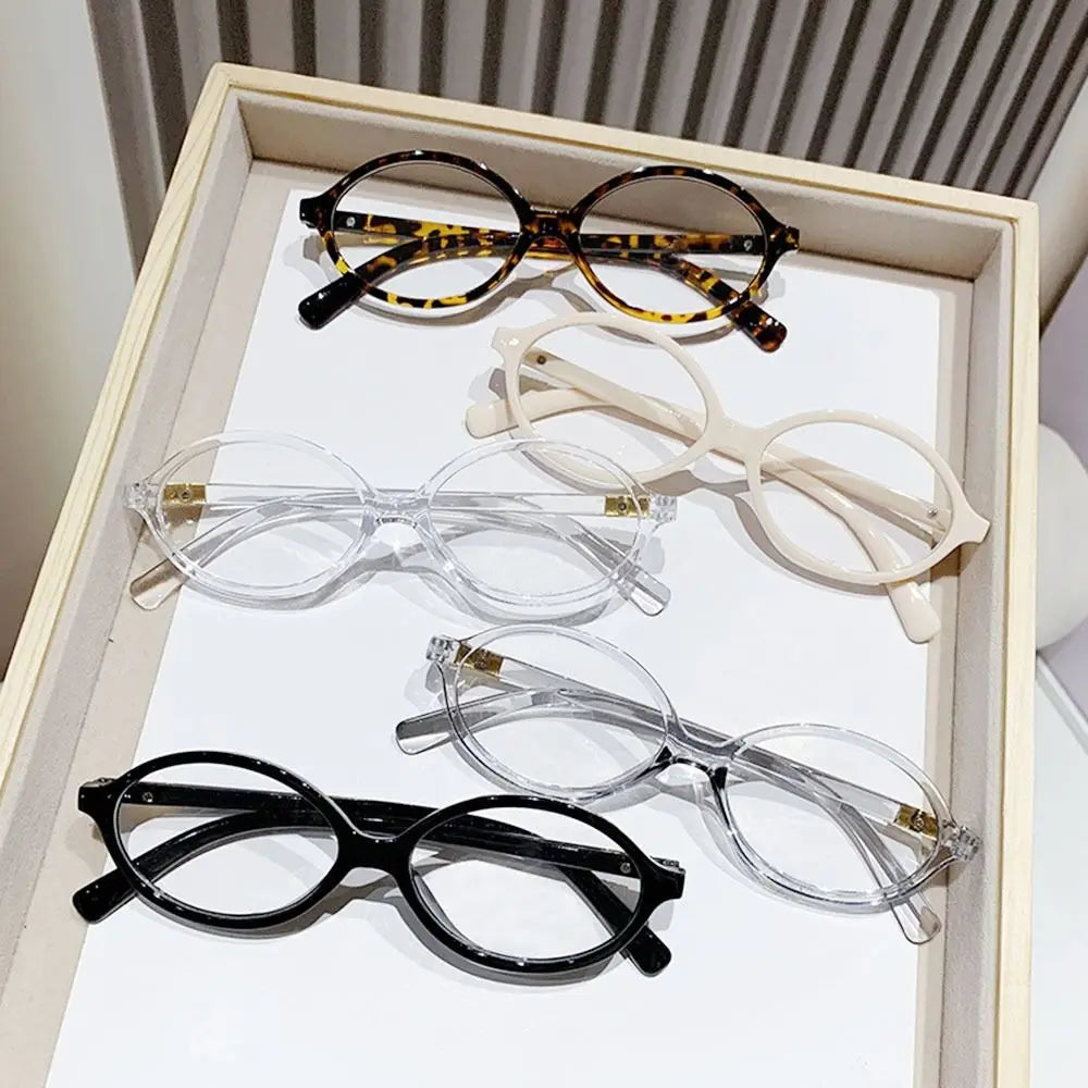 Y2K Retro Oval Frame Glasses Women Female  Sweet Cool Eyewear Trend Reading Computer Anti Blue Light Eyeglasses