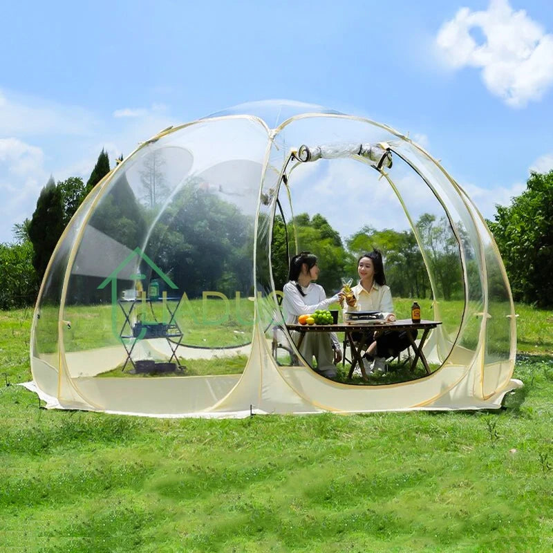 Transparent Dome Tent Camping Tent Outdoor Waterproof 4-8 Person Transparent Mushroom Tent For Wild Trips Hiking SurvivalOutdoor