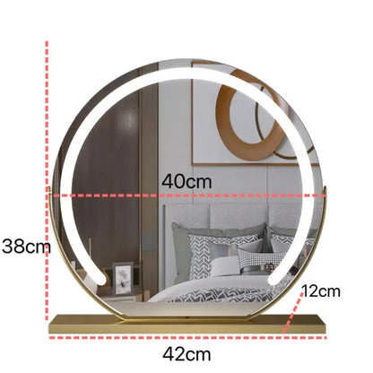 Vanity Mirror with Lights LED Round Makeup Mirror for Bedroom with 15X Magnification Smart Touch Dimmable 3 Modes 360° Rotation