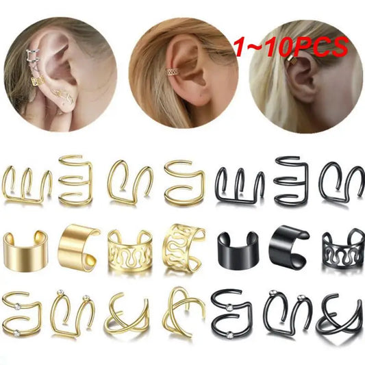 1~10PCS Viking Hair Braids Dreadlock Non-Piercing Ear Clip Beard Beads Cuffs Clip Hair Accessories Styling Hair Braiding Tool