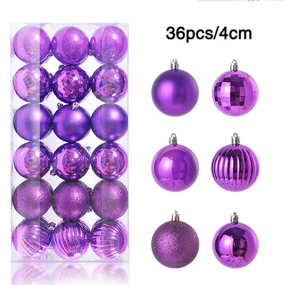 1Box 24/36pcs Christmas Ball Christmas Tree Ornament Hanging Pendent Xmas Decoration 2023 Christmas Ornaments Navidad Gifts 2024