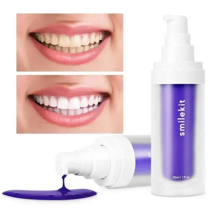 V34 30ml Purple Whitening Toothpaste Remove Stains Reduce Yellowing Care For Teeth Gums Fresh Breath Brightening Teeth New